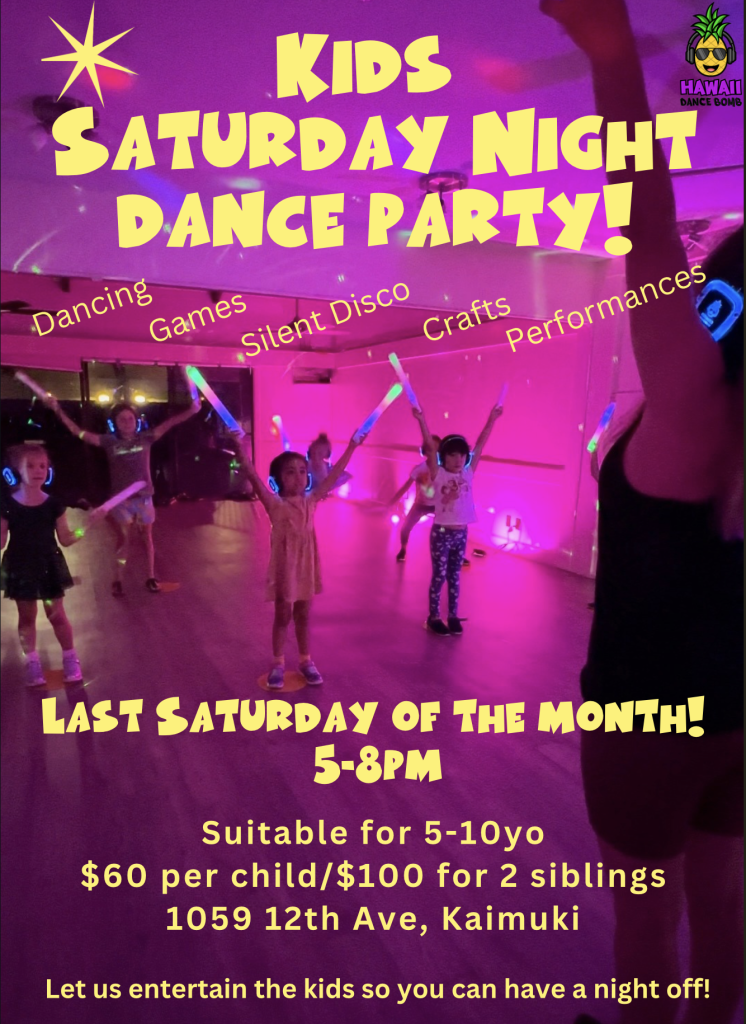 kids-saturday-night-party-hawaii-dance-bomb